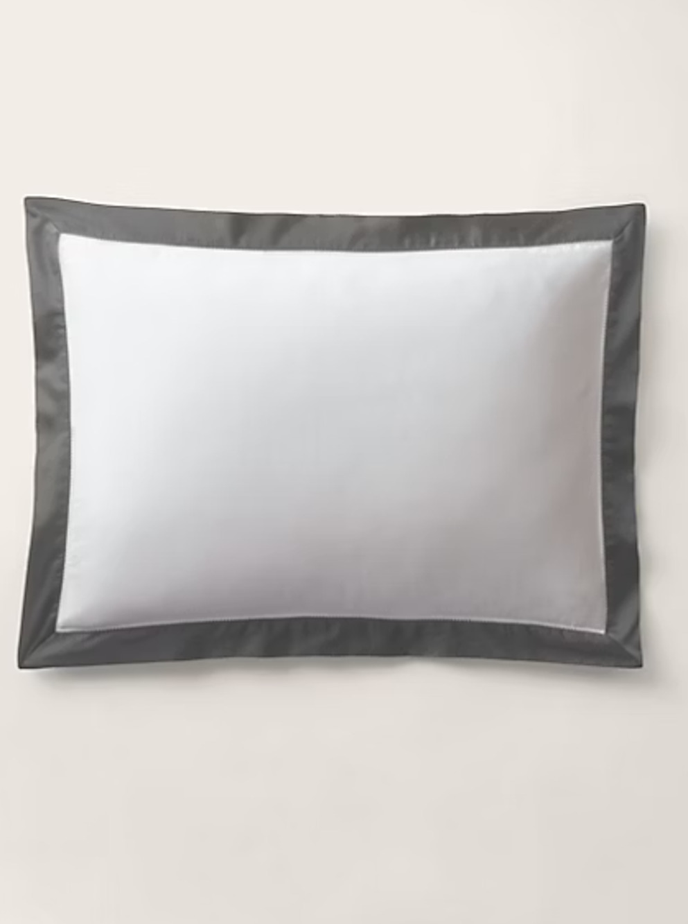 New Ralph Lauren King Sham Organic Sateen Border Graphite Classic Preppy Classic